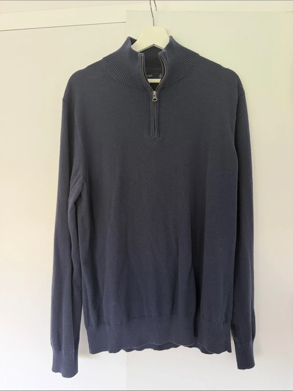 J. Crew Navy Quarter-Zip Mock Neck Sweater